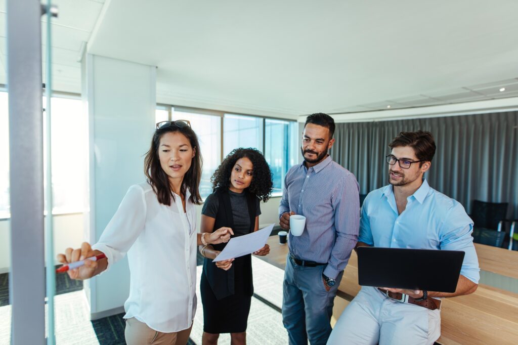 Investment banking professionals working in a London office